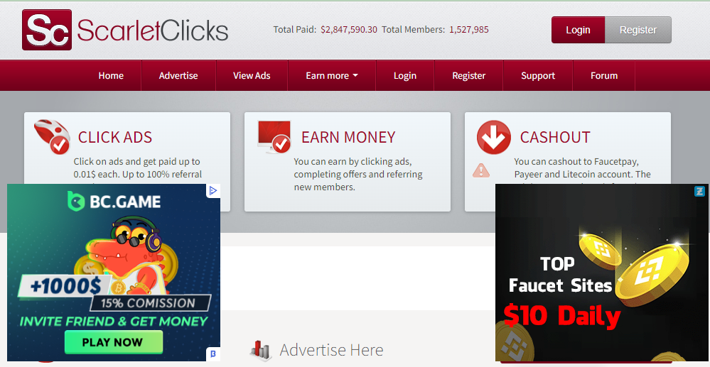 Earn money by Click Ads Scarlet ClicksEarn money by Click Ads Scarlet Clicks